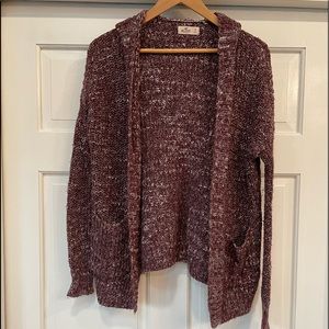 Hollister Marled Hooded Open Cardigan Sweater Size S Cozy Fall Winter